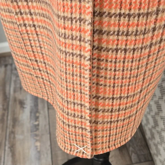 Talbots Campfire Plaid Wool Blend Trench Coat Size 12 NWOT - Picture 9 of 15